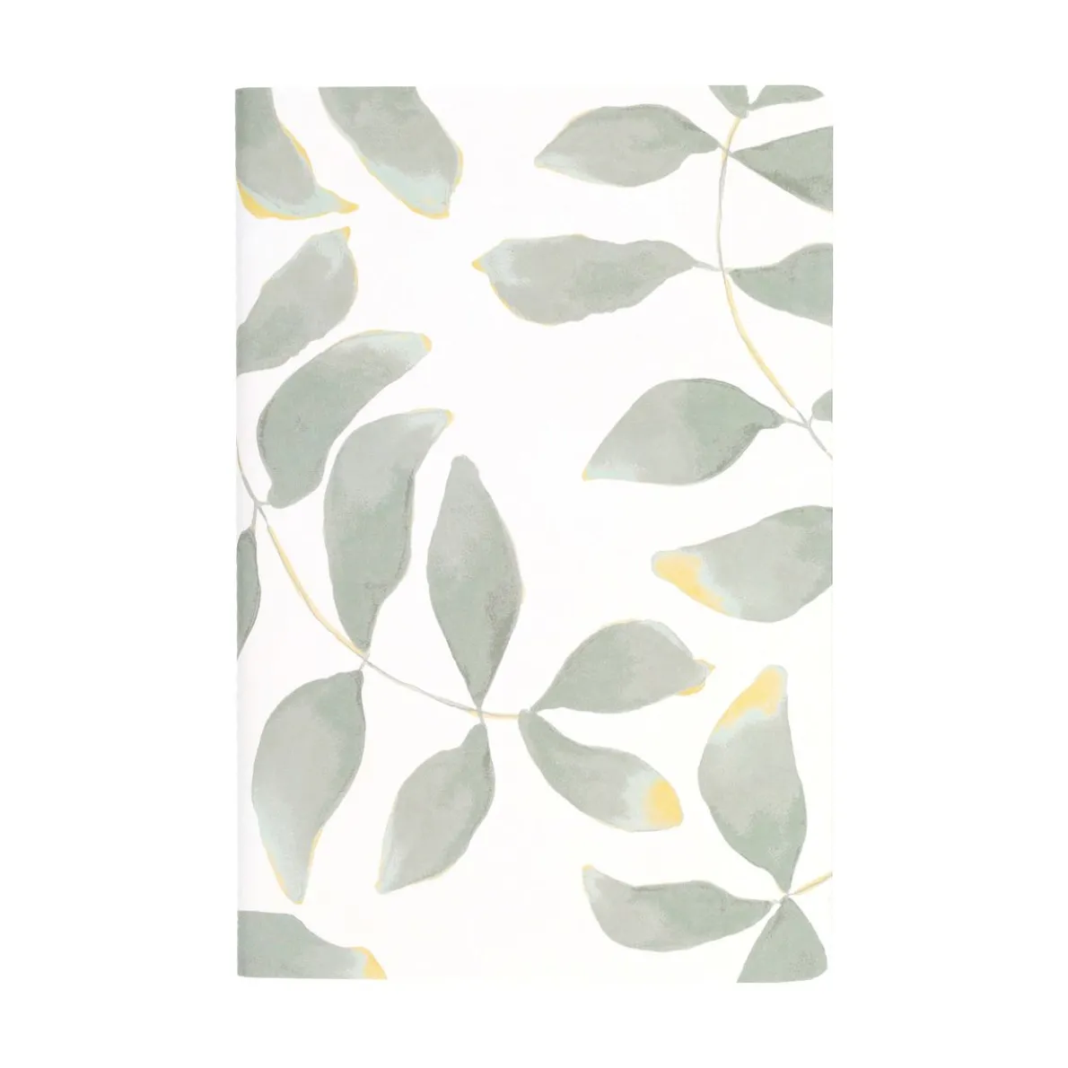 Schrift, gestippelde lijntjes, silhouet blad, A5