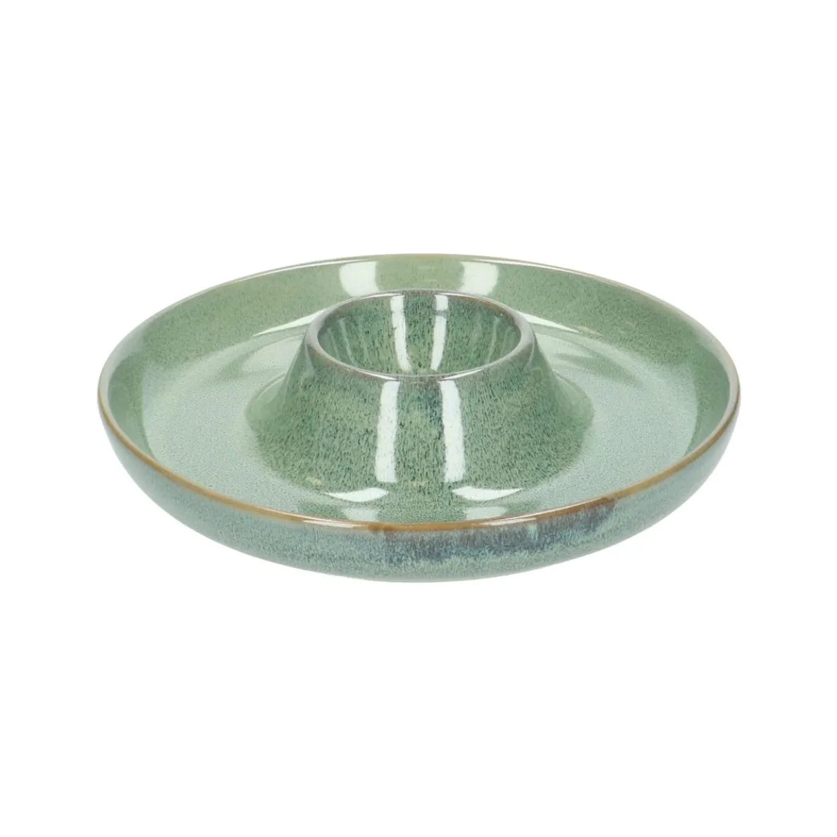 Serveerschaal voor dips, reactief glazuur, groen