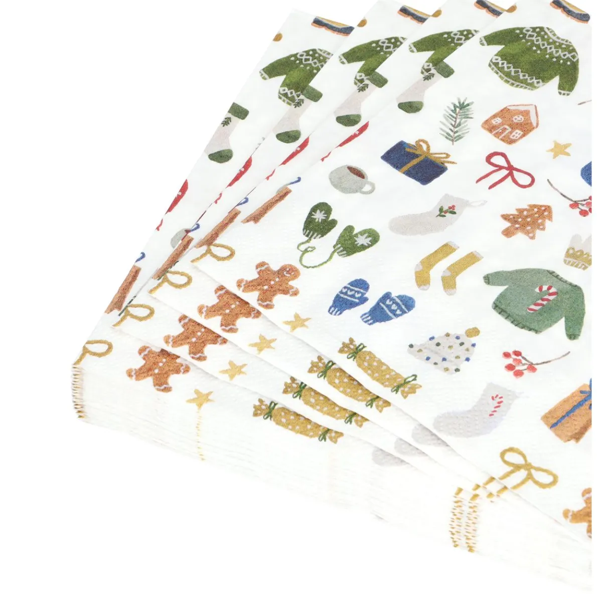 Servetten, papier, winteraccessoires, 33 x33 cm, 20 stuks