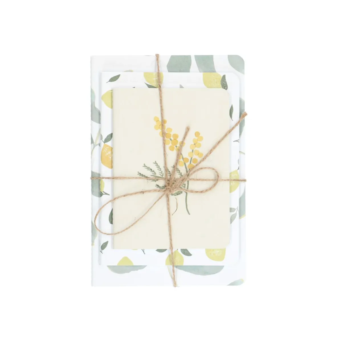 Setje schriften, blad, citroen en mimosa