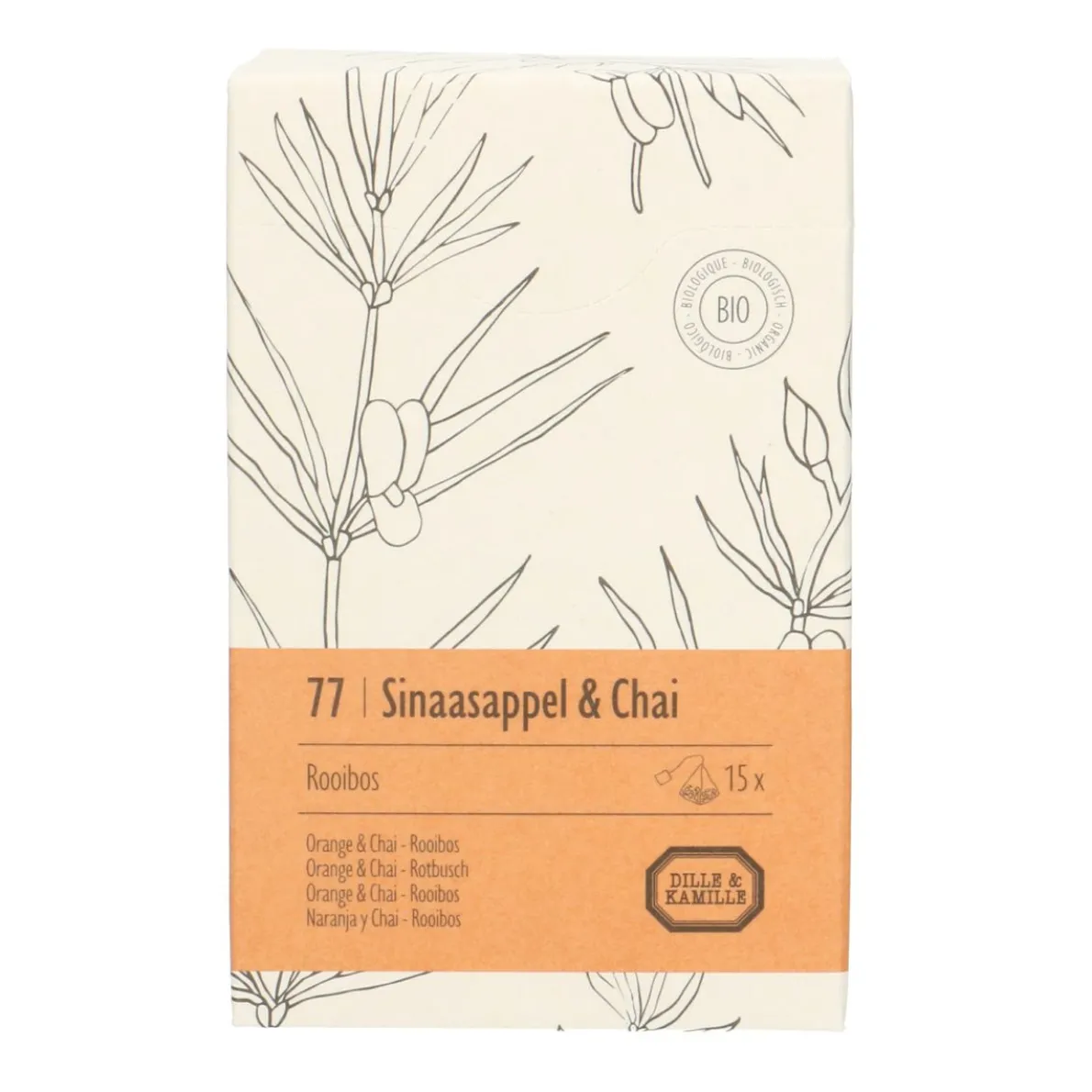 Sinaasappel & chai, biologisch, rooibos, 15 theebuiltjes