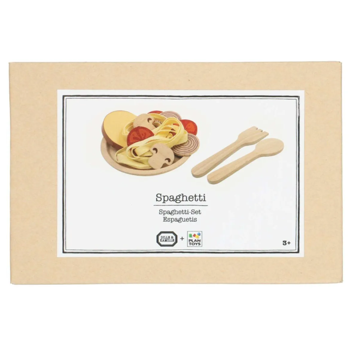 Spaghetti, rubberhout, 3+