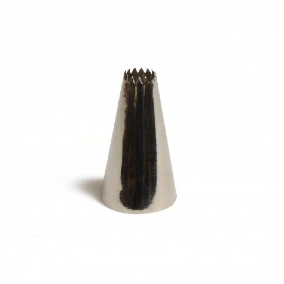 Spuitmondje met gekartelde opening, groot, roestvrij staal