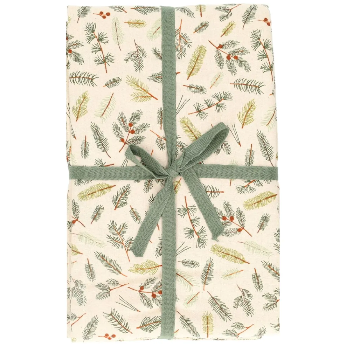 Tafelkleed, GOTS bio-katoen, 145 x 250 cm, kerstgroen