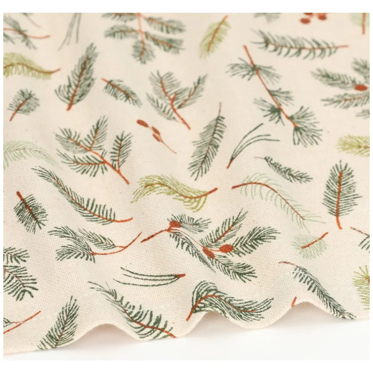 Tafelkleed, GOTS bio-katoen, 145 x 250 cm, kerstgroen