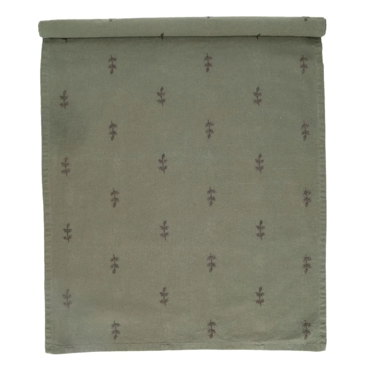 Tafelloper, GOTS bio-katoen, geborduurde takjes, 50 x 145 cm
