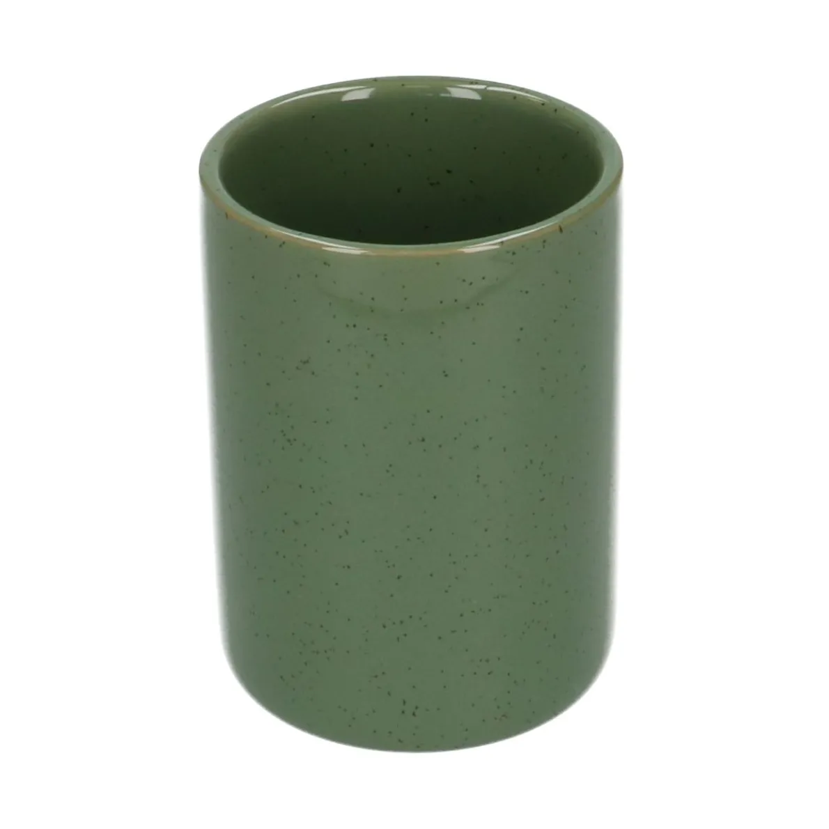 Tandenborstelbeker, groengrijs, keramiek