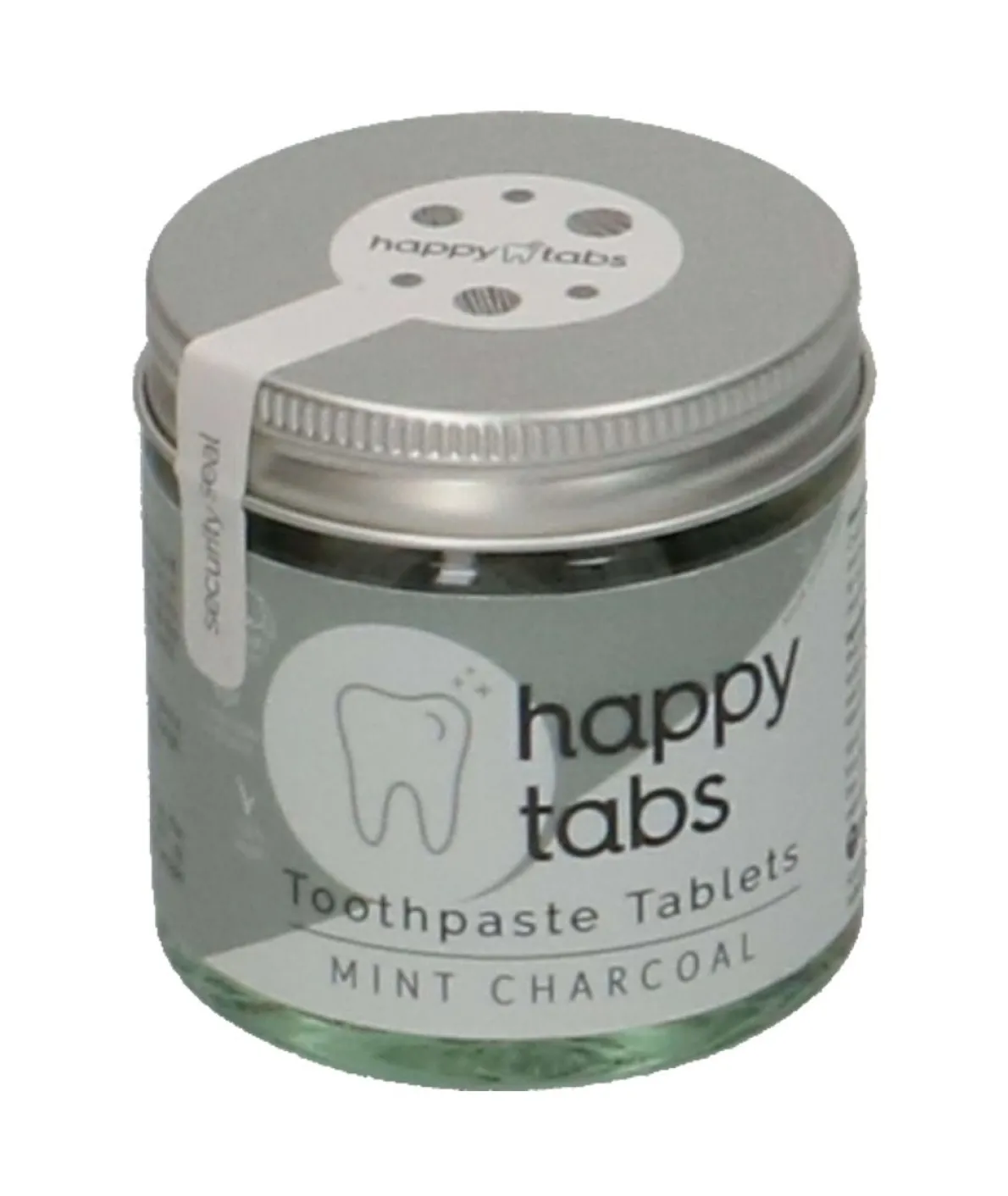 Tandpasta-tabletten 'Happy tabs', mint charcoal, potje 80 stuks