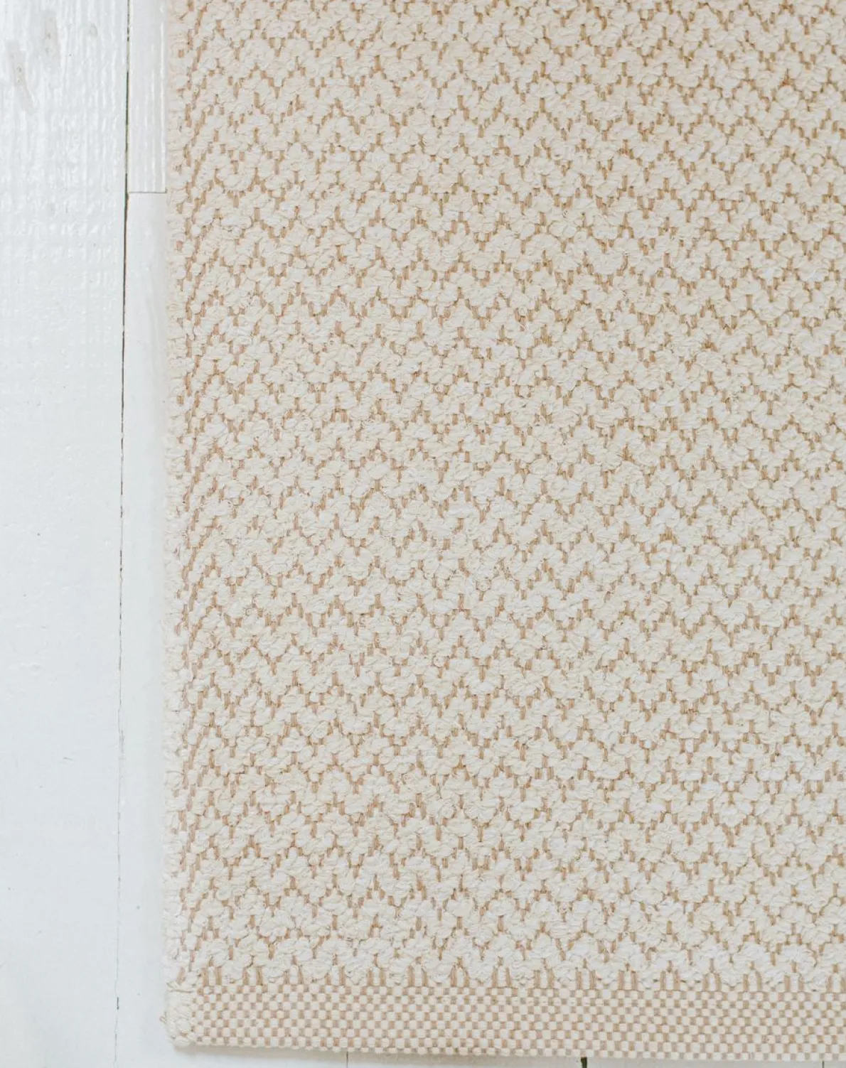 Tapijt, gerecycled katoen, wit, klein, 60 x 90 cm