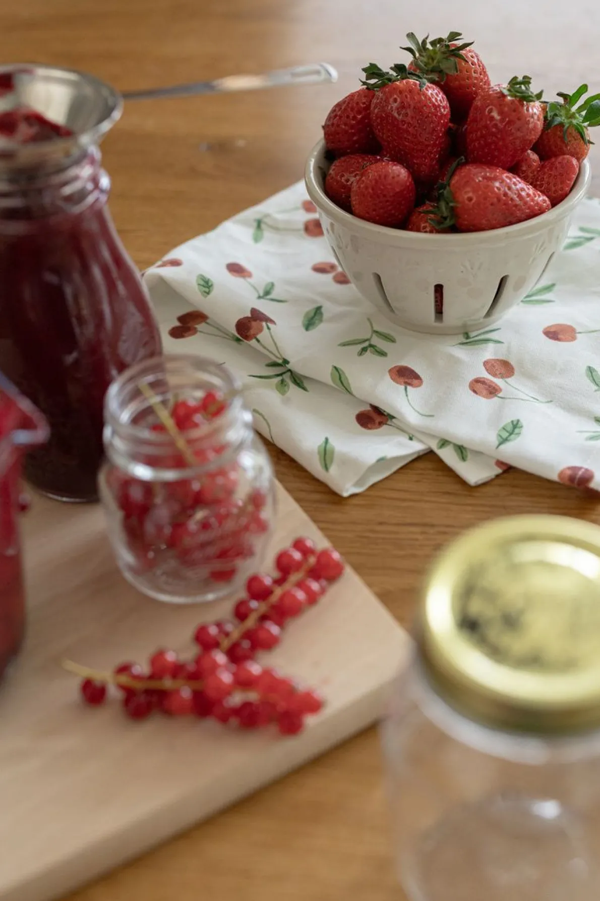 Theedoek, bio-katoen, kersen, 50 x 70 cm