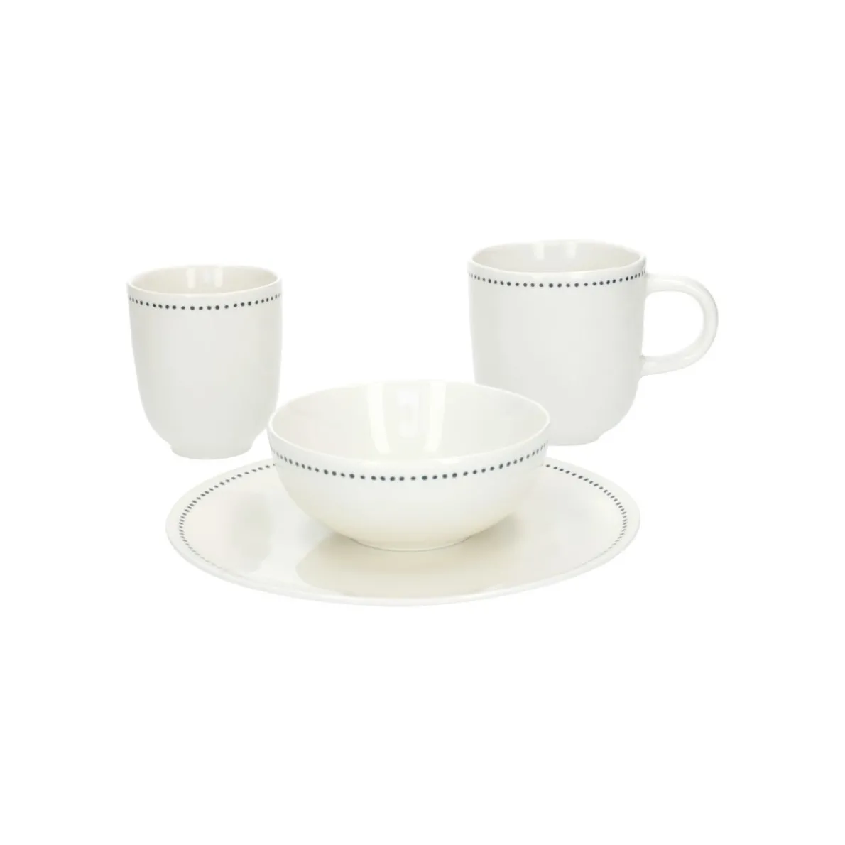 Theemok blauwe stip, organisch, porselein, Ø 9 cm