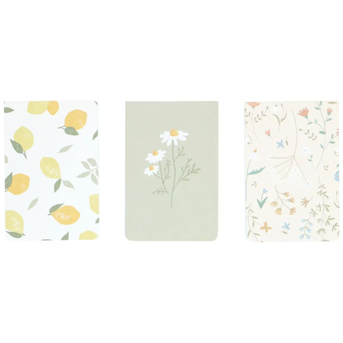 To do-blokje, citroen, margriet en veldbloemen, set van 3, 12 x 8 cm