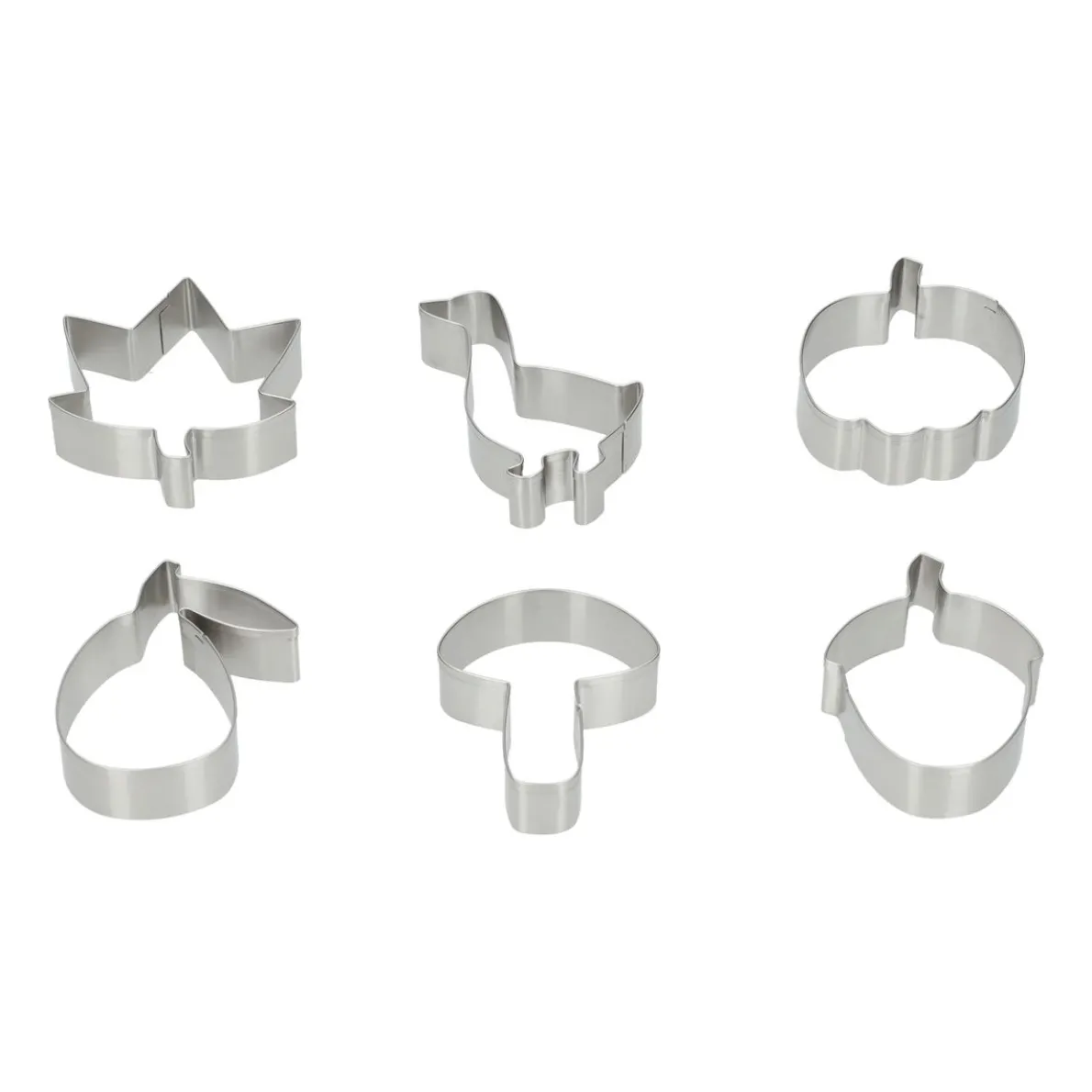 Uitsteekvormpjes, rvs, set van 6 herfstfiguren