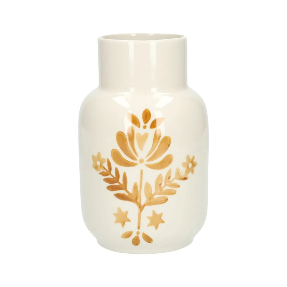 Vaas decoratief, oker, Ø9 x 15 cm