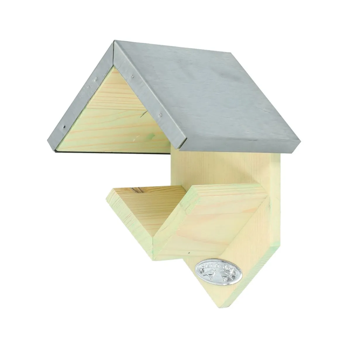 Voederhuis voor pindakaaspot, vurenhout